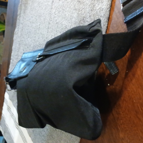 Authentic Gucci Vintage Waist Body Bag Purse Canvas Leather Black - Picture 10 of 16